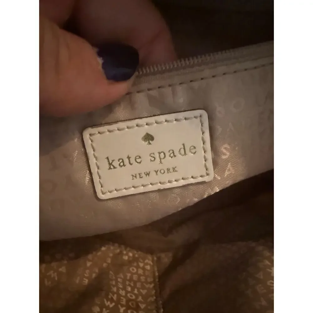 Kate Spade Savannah Parliament Square (Cement/Natural Snake) smooth leather bag